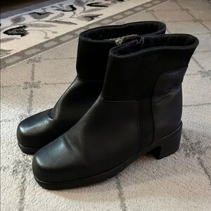 Martino Black Leather Fur Lined Ankle Booties